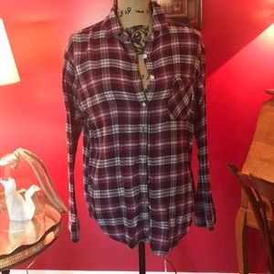 AEO Red/Burgundy Plaid